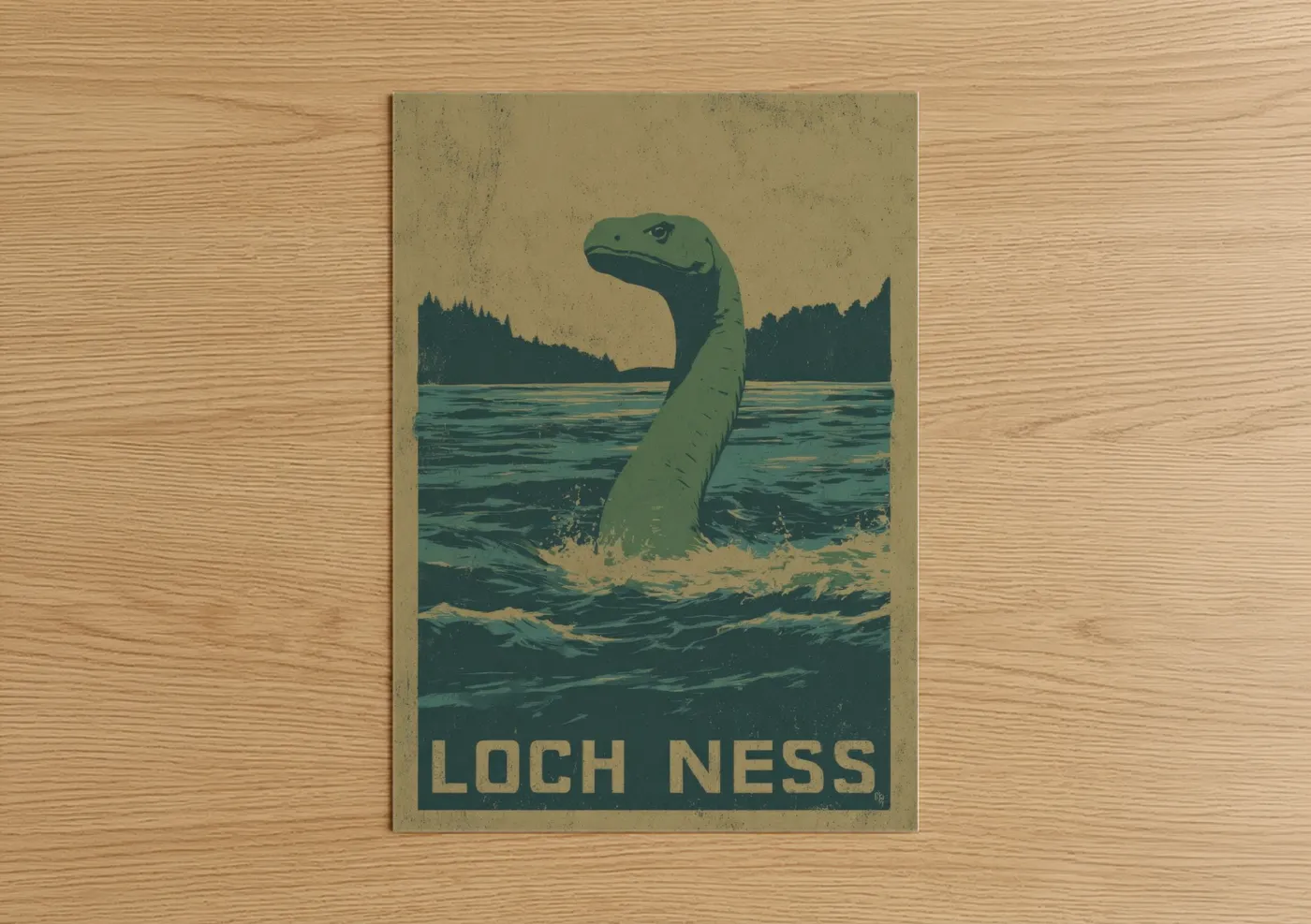 Loch Ness Monster Vintage Poster Wall Art
