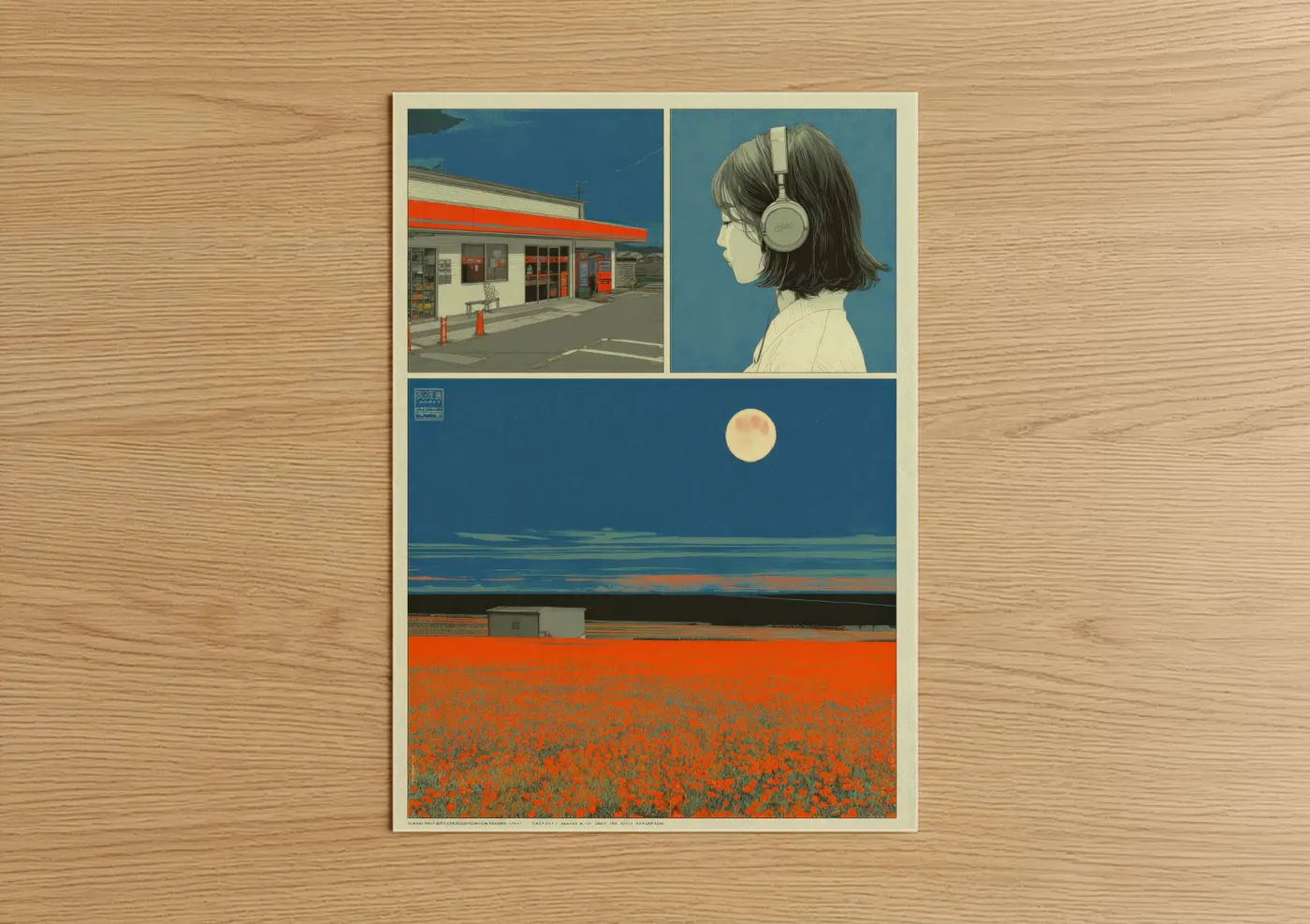Japanese Y2K Aesthetic Dreamy Triptych Wall Art