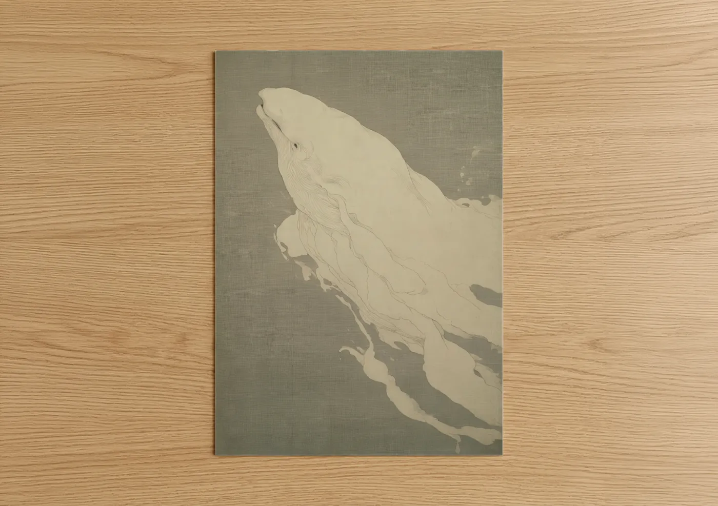 Arctic Beluga Whale Minimalist Line Wall Art