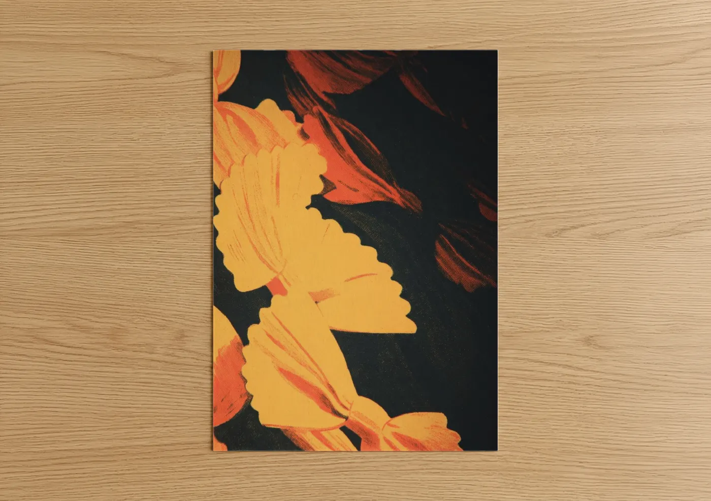 Golden Pasta Abstract Art Modern Wall Art