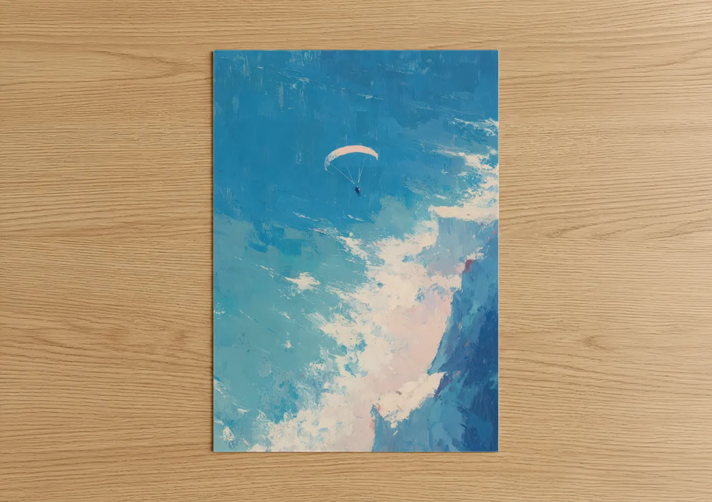 Paragliding Over Coastal Cliffs Wall Art