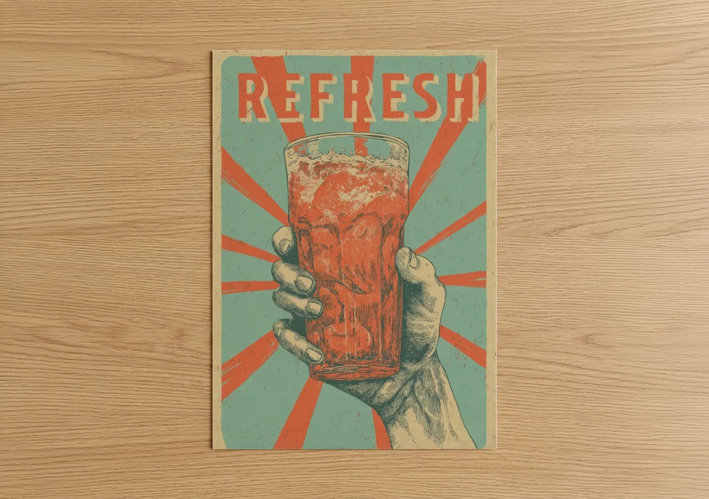 Vintage Iced Tea Retro Poster Wall Art