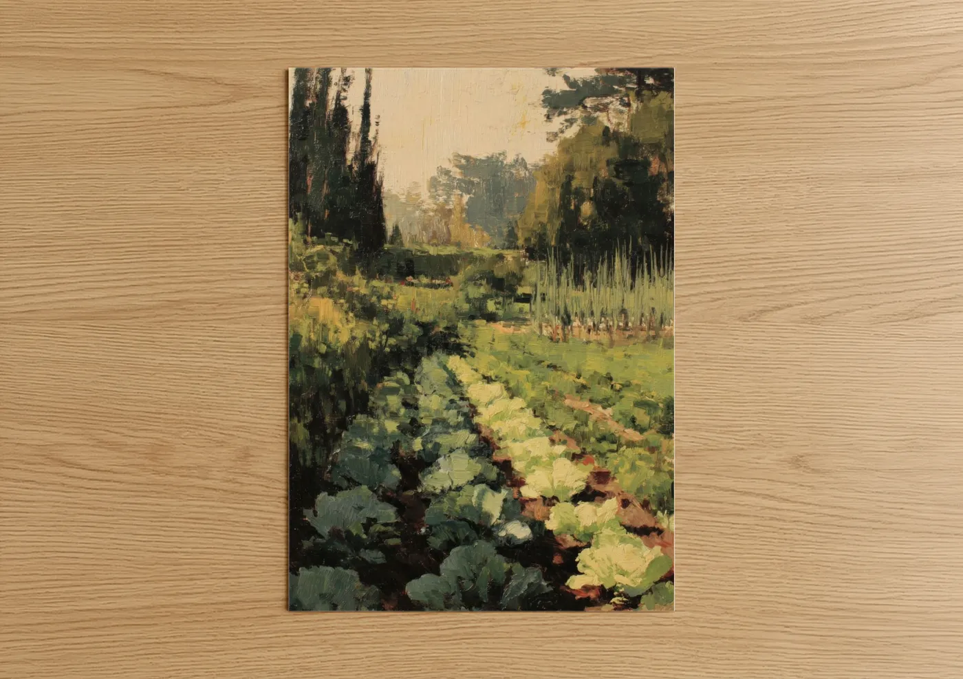 Lush Garden Vegetable Patch Oil Painting Wall Art