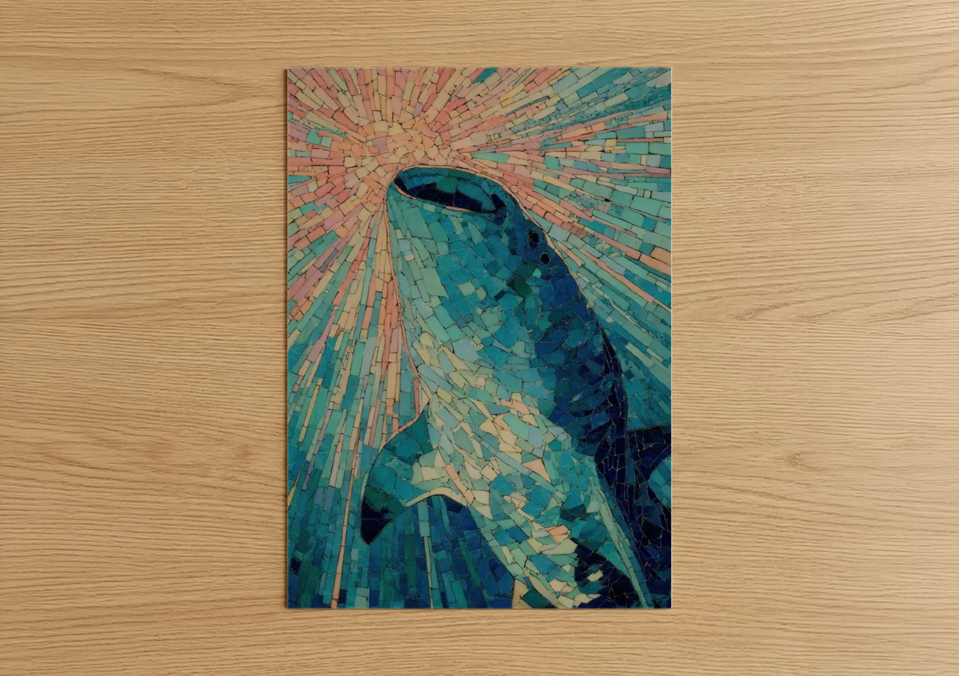 Mosaic Whale Shark Abstract Wall Art