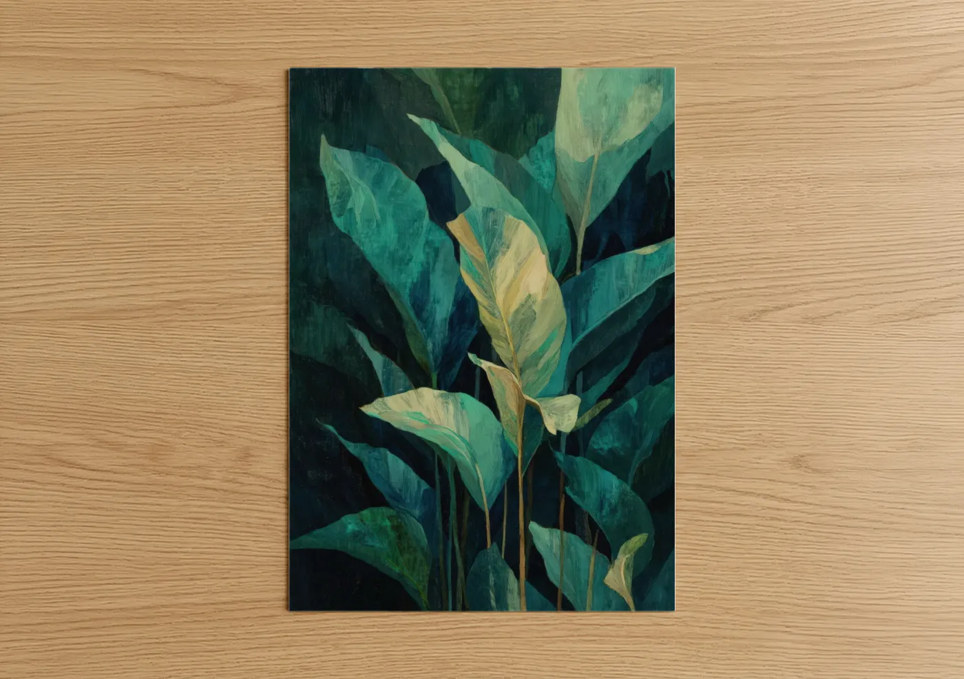 Emerald Tropical Foliage Modern Wall Art