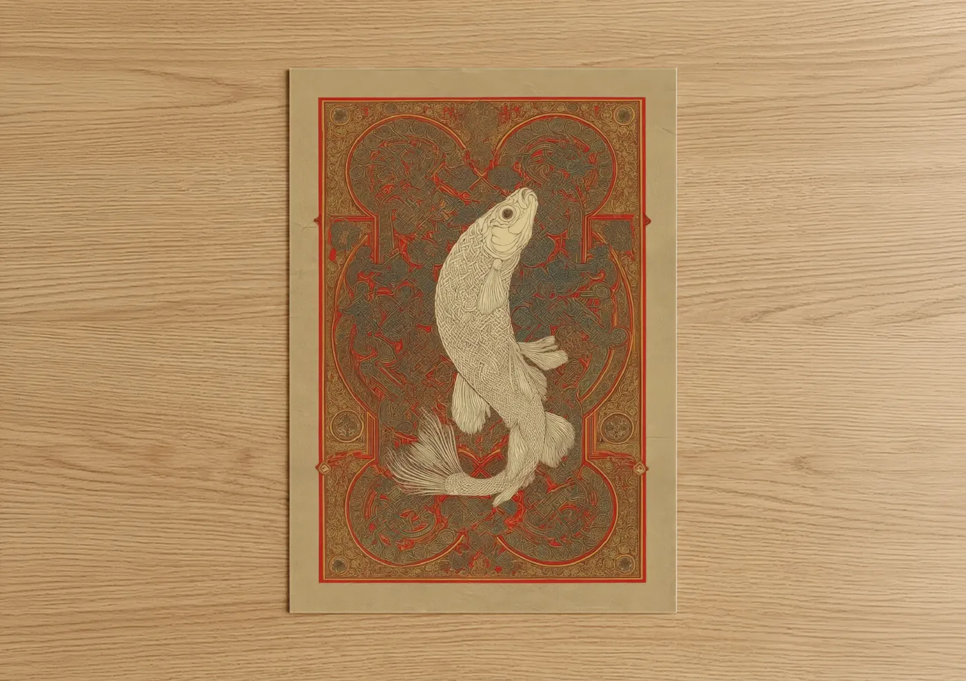 Ornate Zebrafish Art Deco Design Wall Art