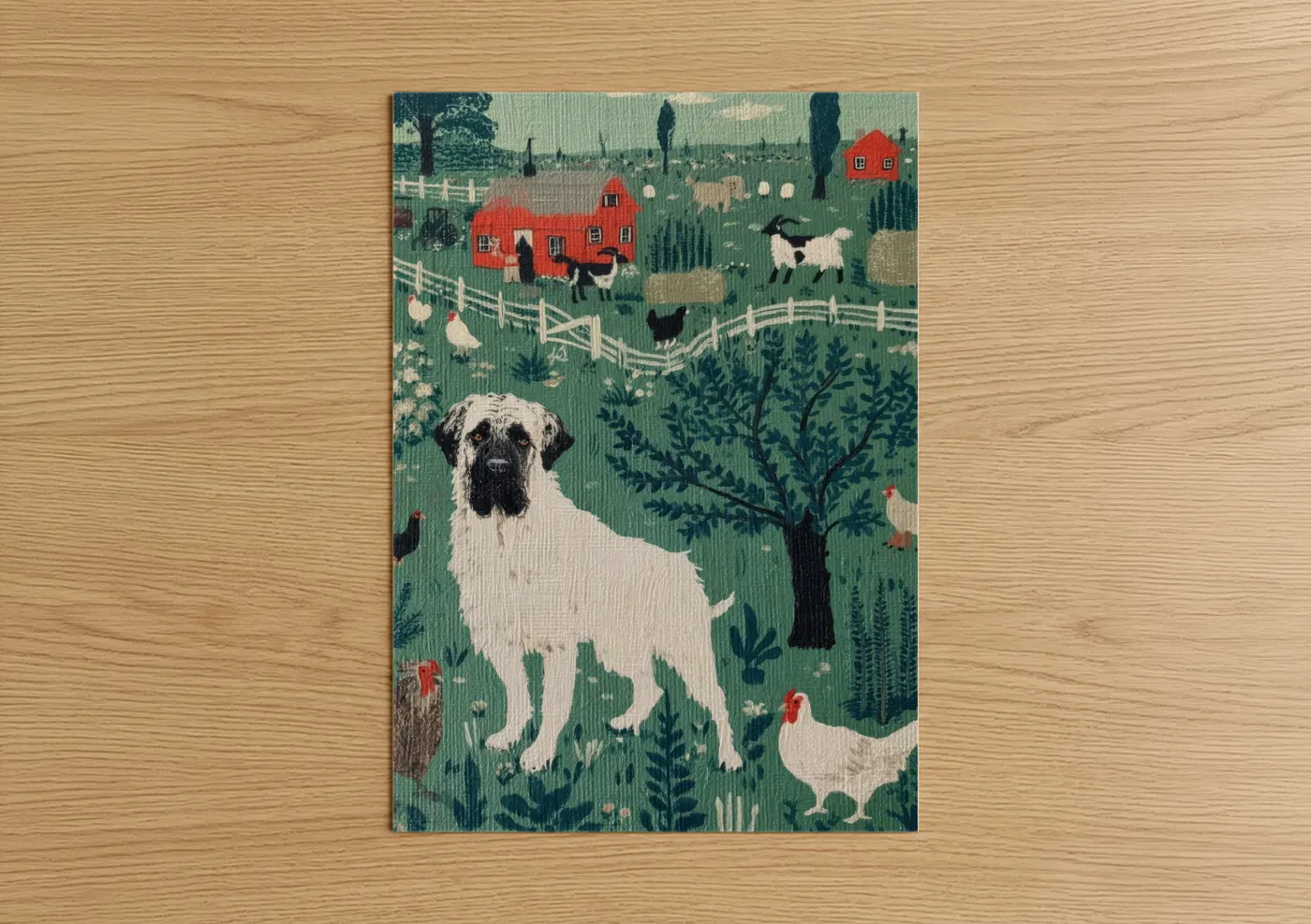 Pastoral Mastiff Farm Landscape Wall Art