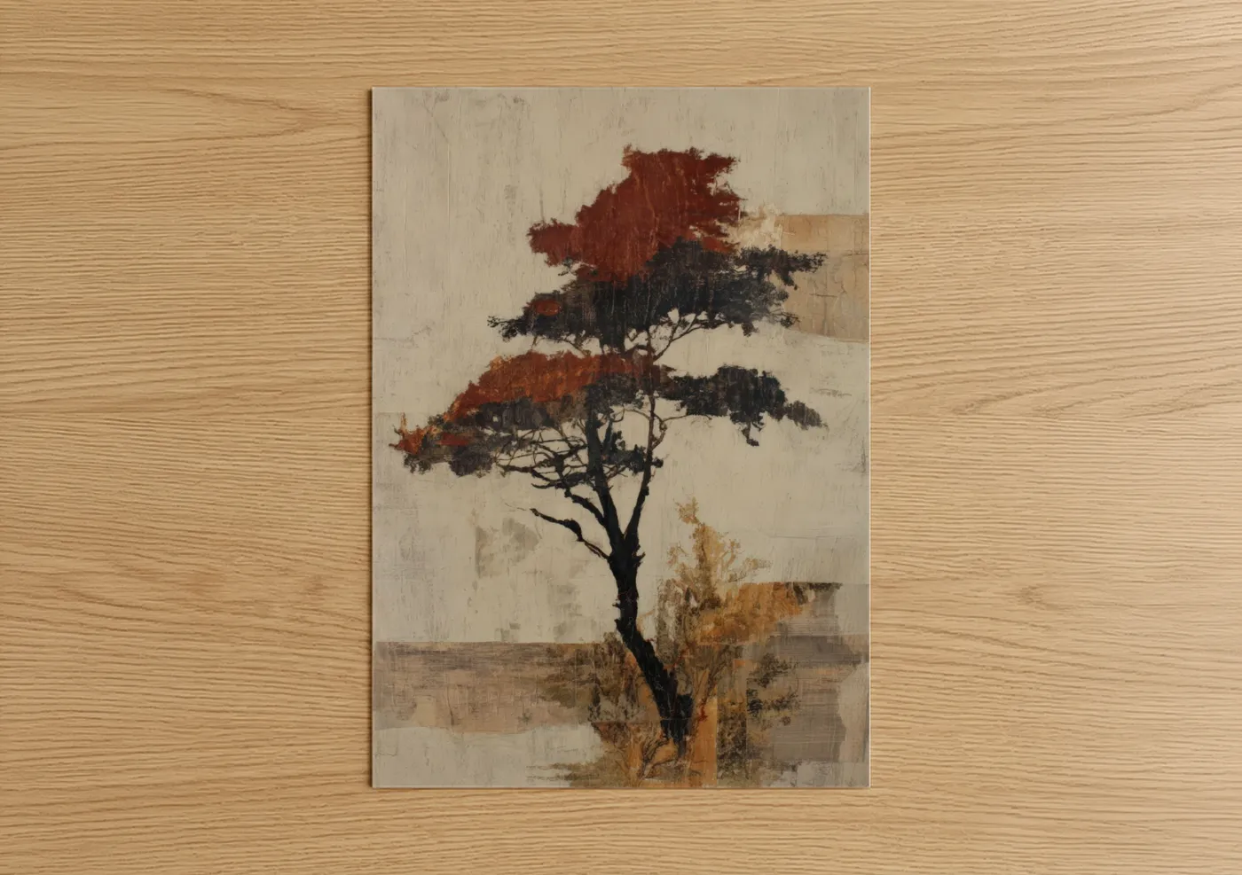 Rustic Cedar Tree Abstract Wall Art