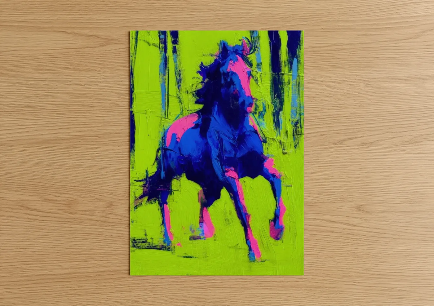 Neon Andalusian Horse Abstract Wall Art