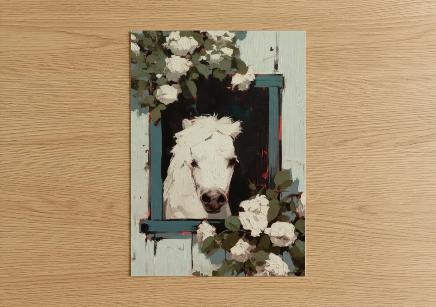 Miniature Horse Window Floral Wall Art