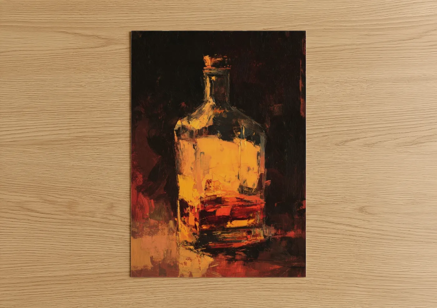 Golden Whiskey Pour Abstract Wall Art
