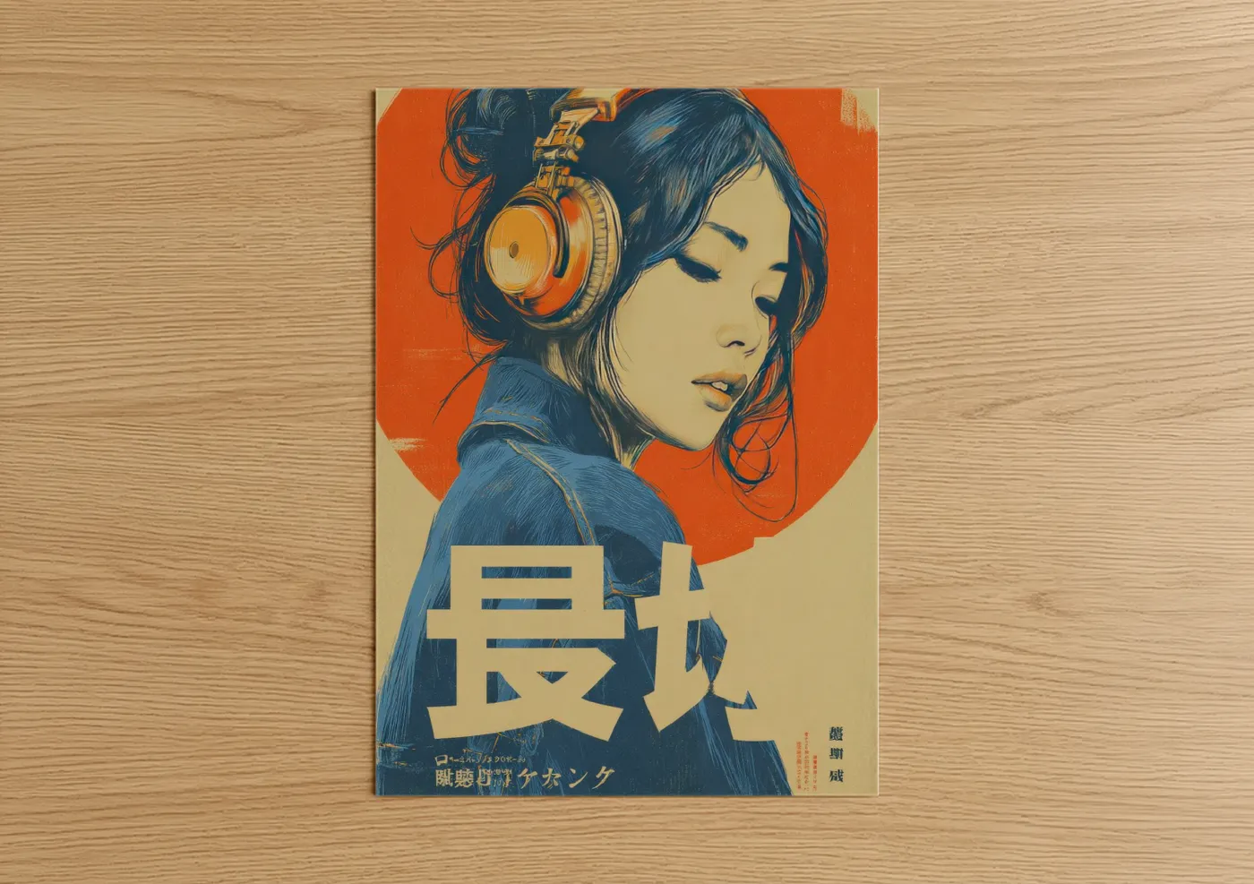 Vintage Japanese Music Ad Poster Wall Art
