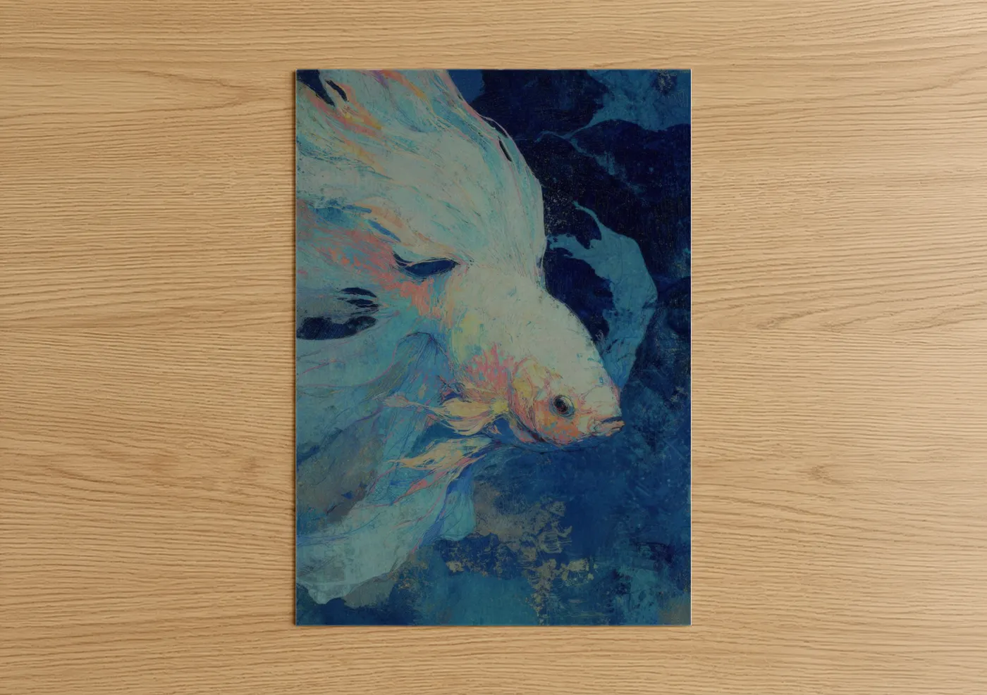 Azure Discus Fish Watercolor Wall Art
