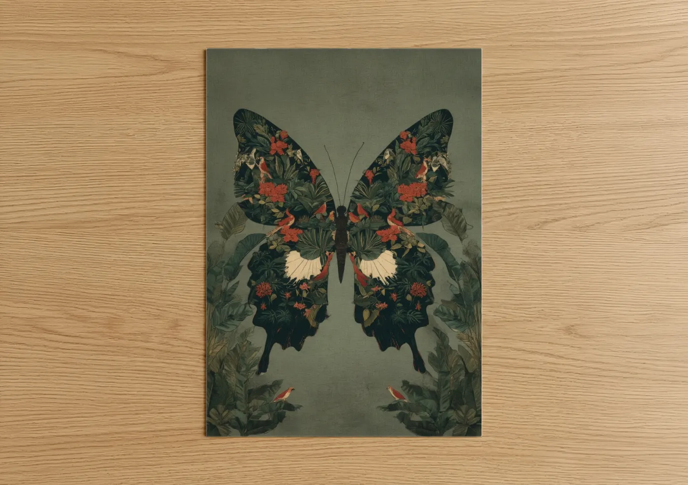 Floral Butterfly Garden Botanical Wall Art