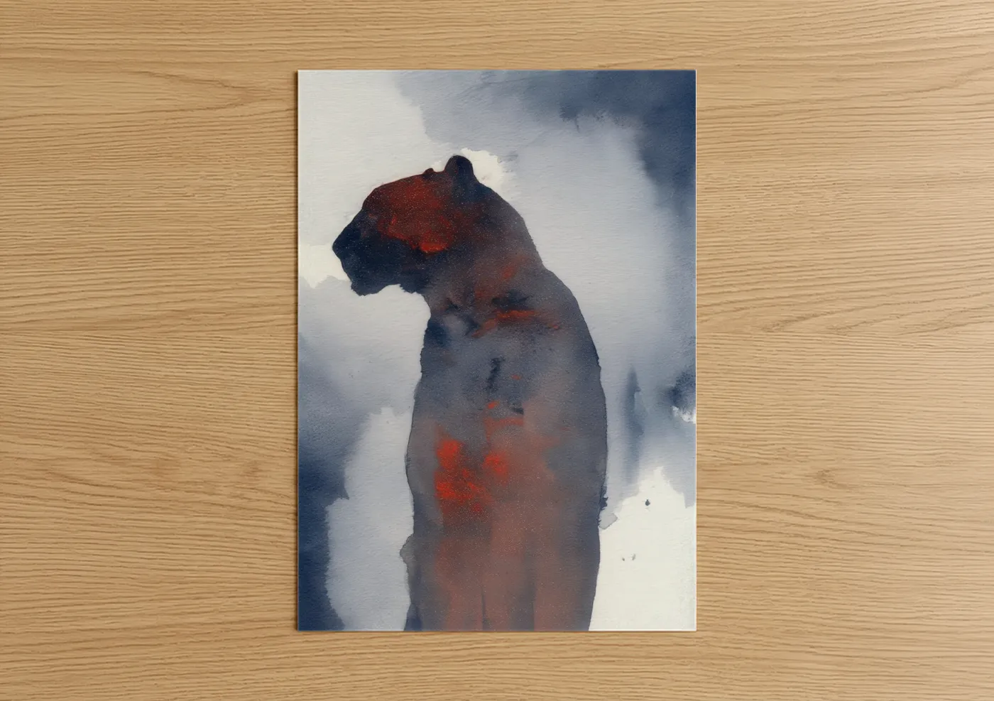 Volcanic Jaguar Double Exposure Wall Art