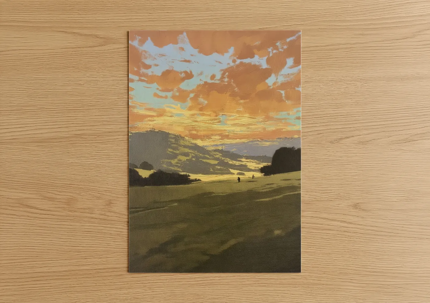 Golden Valley Sunset Landscape Wall Art