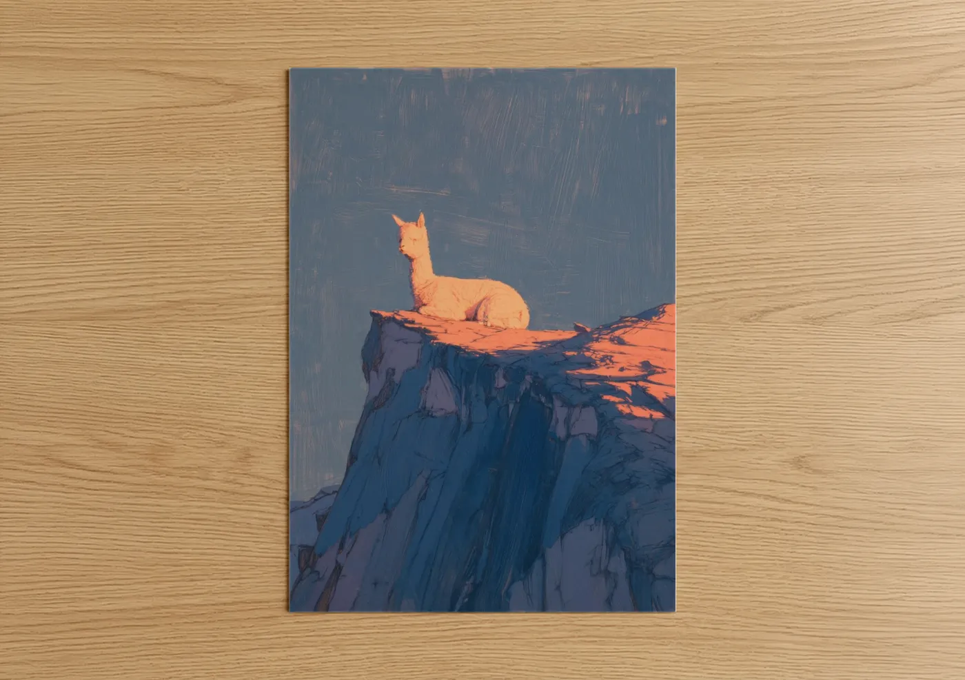 Sunlit Alpaca Digital Illustration Wall Art