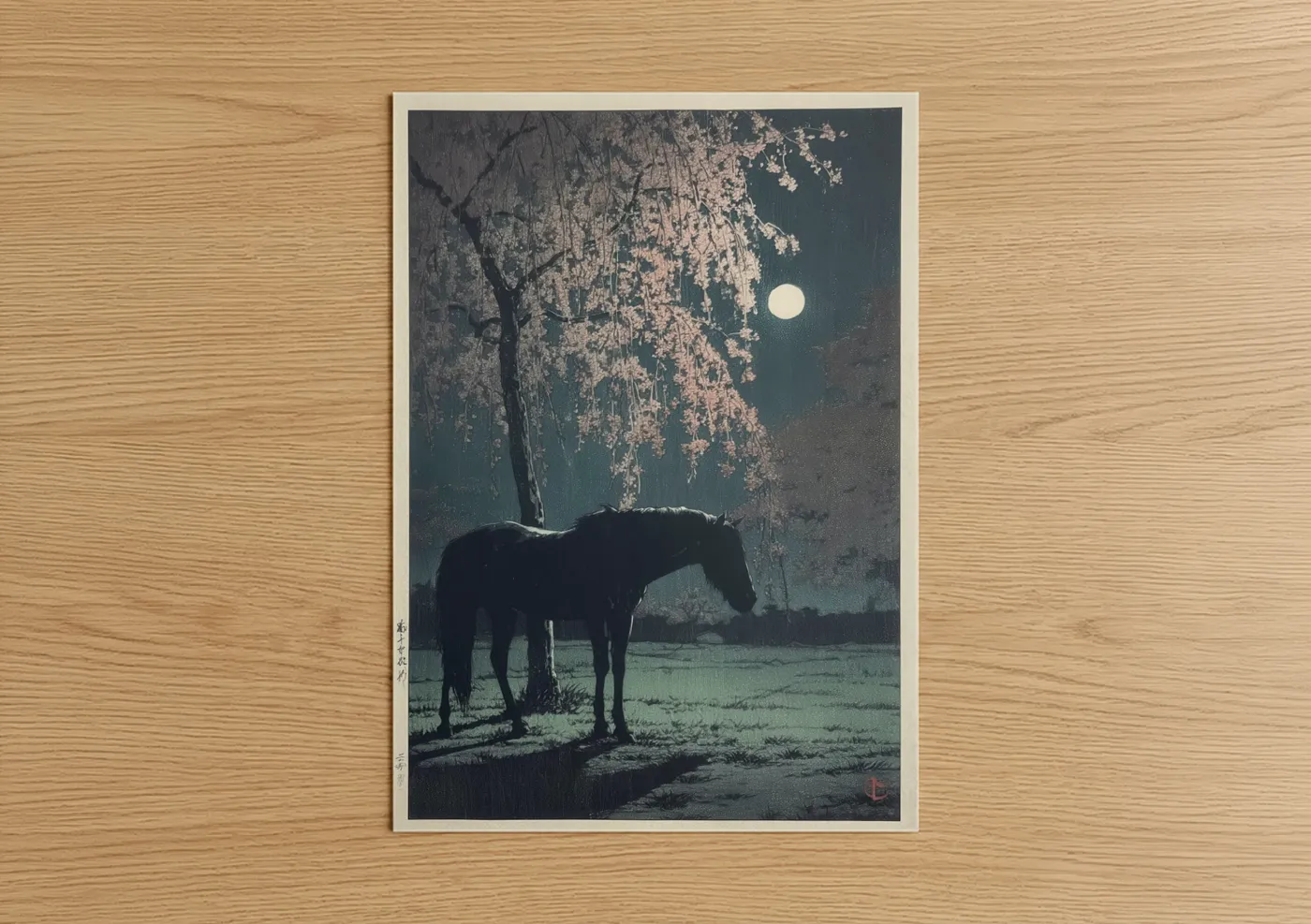 Moonlit Thoroughbred Horse Night Sky Wall Art