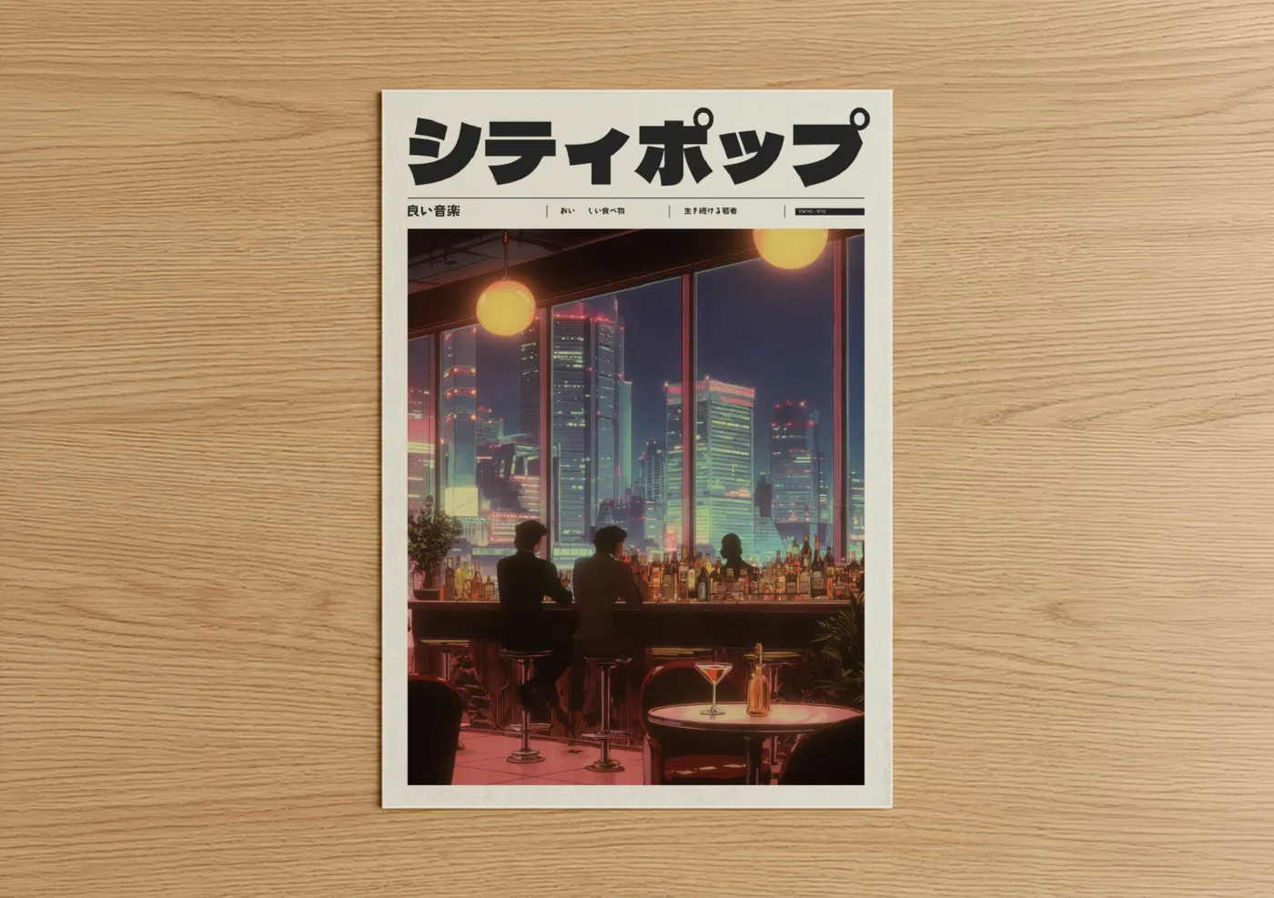 Anime Neon City Night Lounge Wall Art