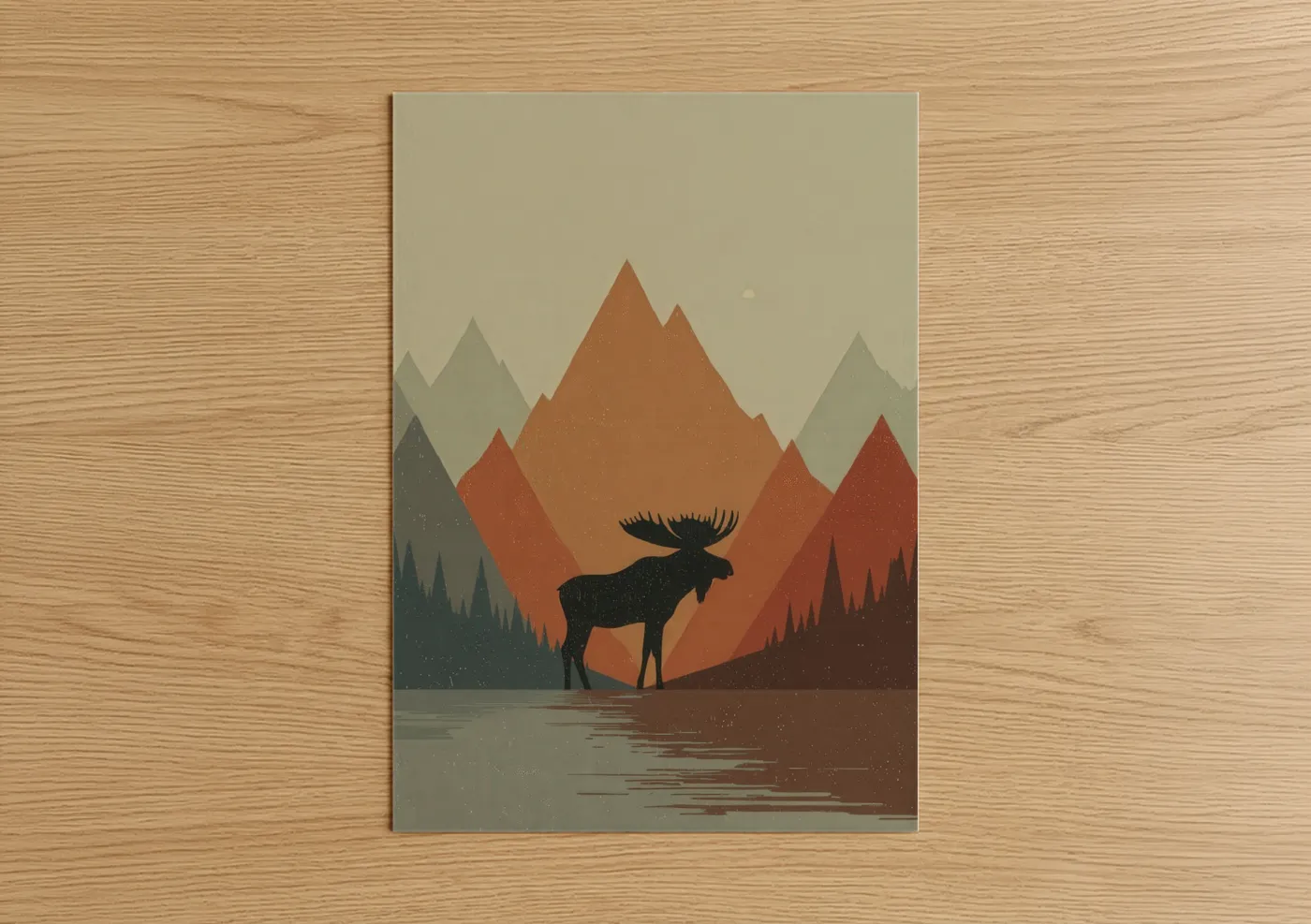Moose Mountain Landscape Minimalist Wall Art