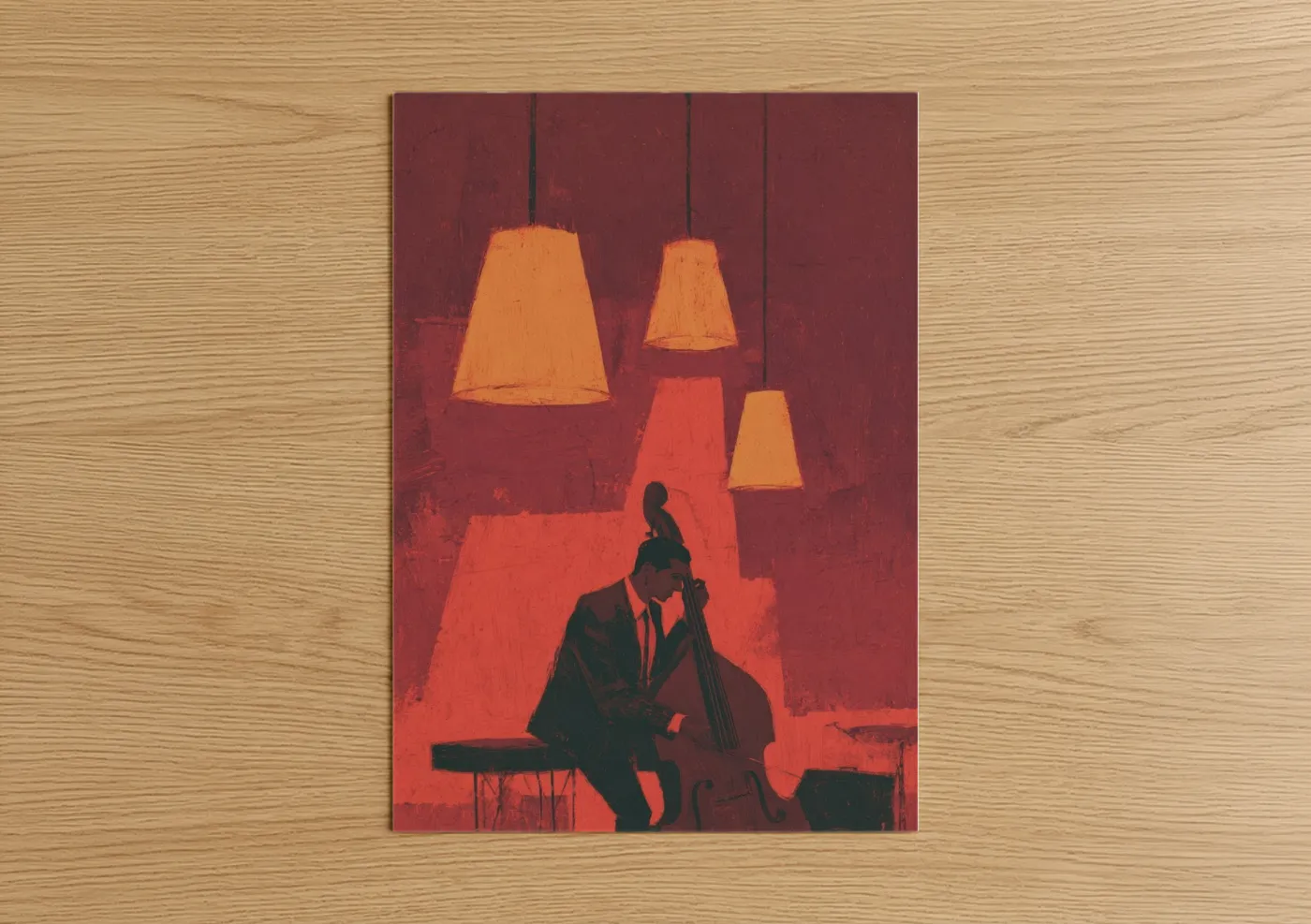 Jazz Cellist Warm Lighting Music Wall Art
