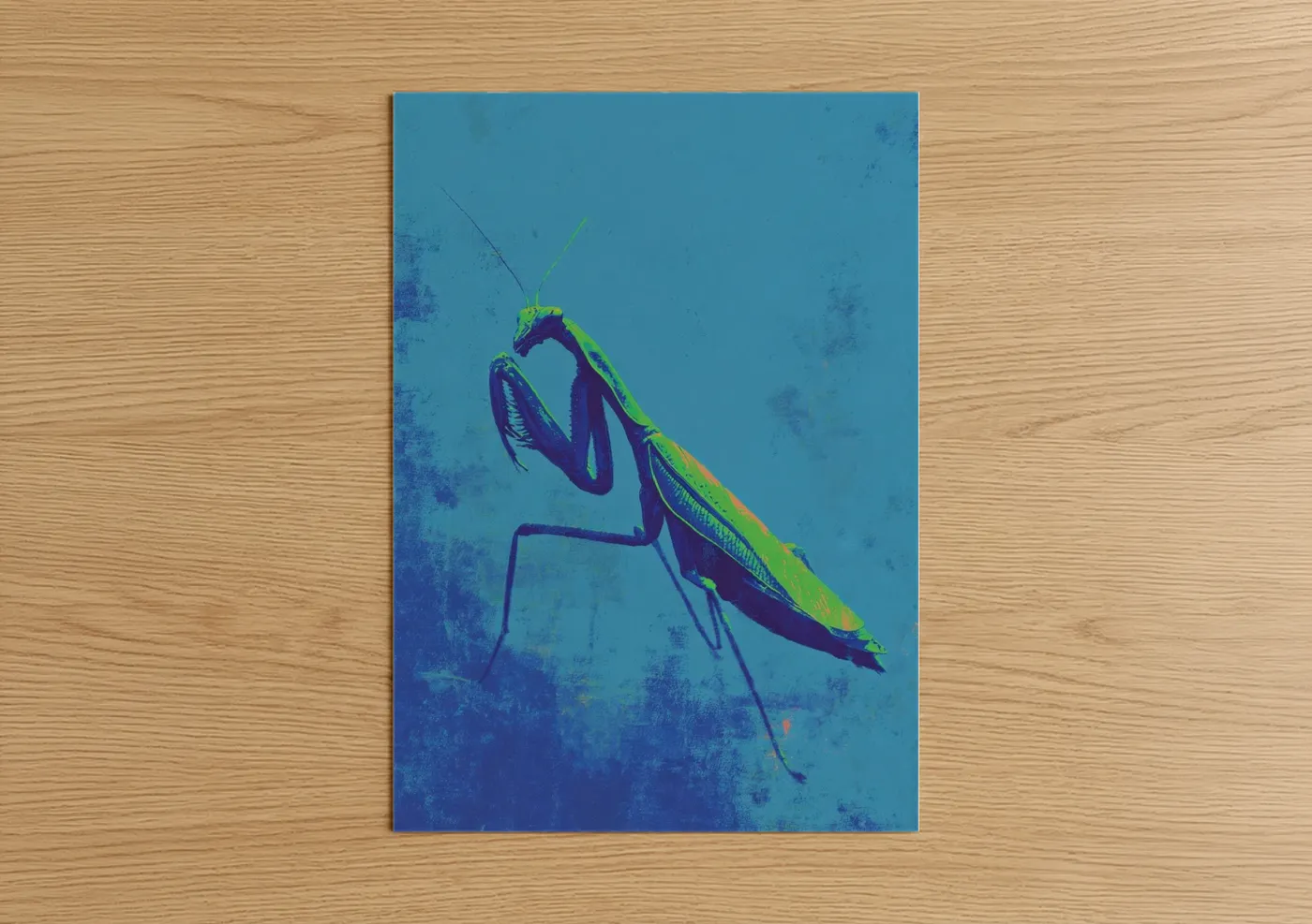 Neon Praying Mantis Pop Art Wall Art