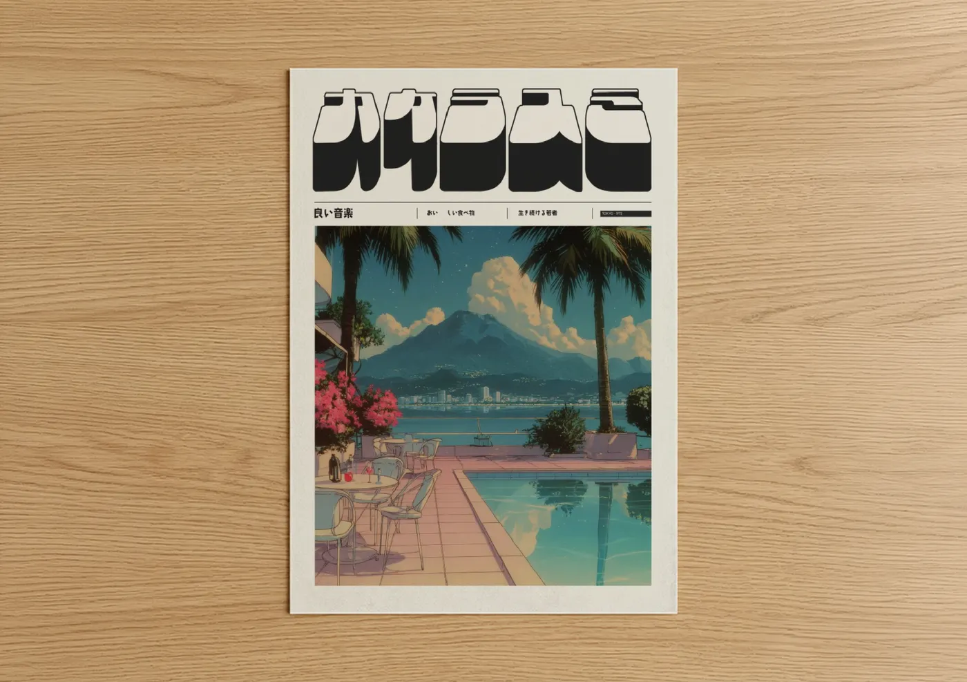 Tropical Paradise Anime Landscape Art Wall Art