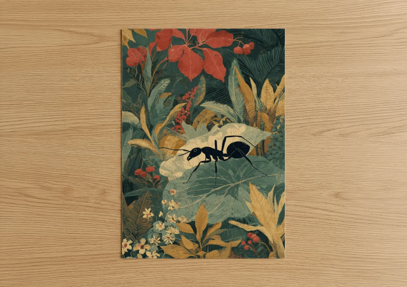 Garden Ant Explorer Botanical Illustration Wall Art