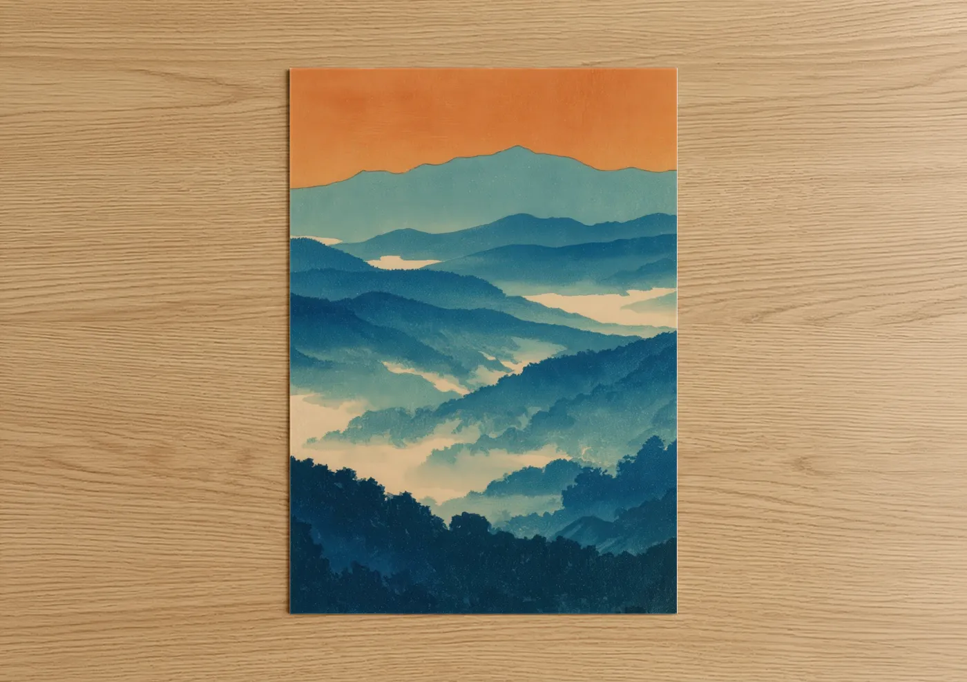 Blue Ridge Mountains Misty Landscape Layers Wall Art