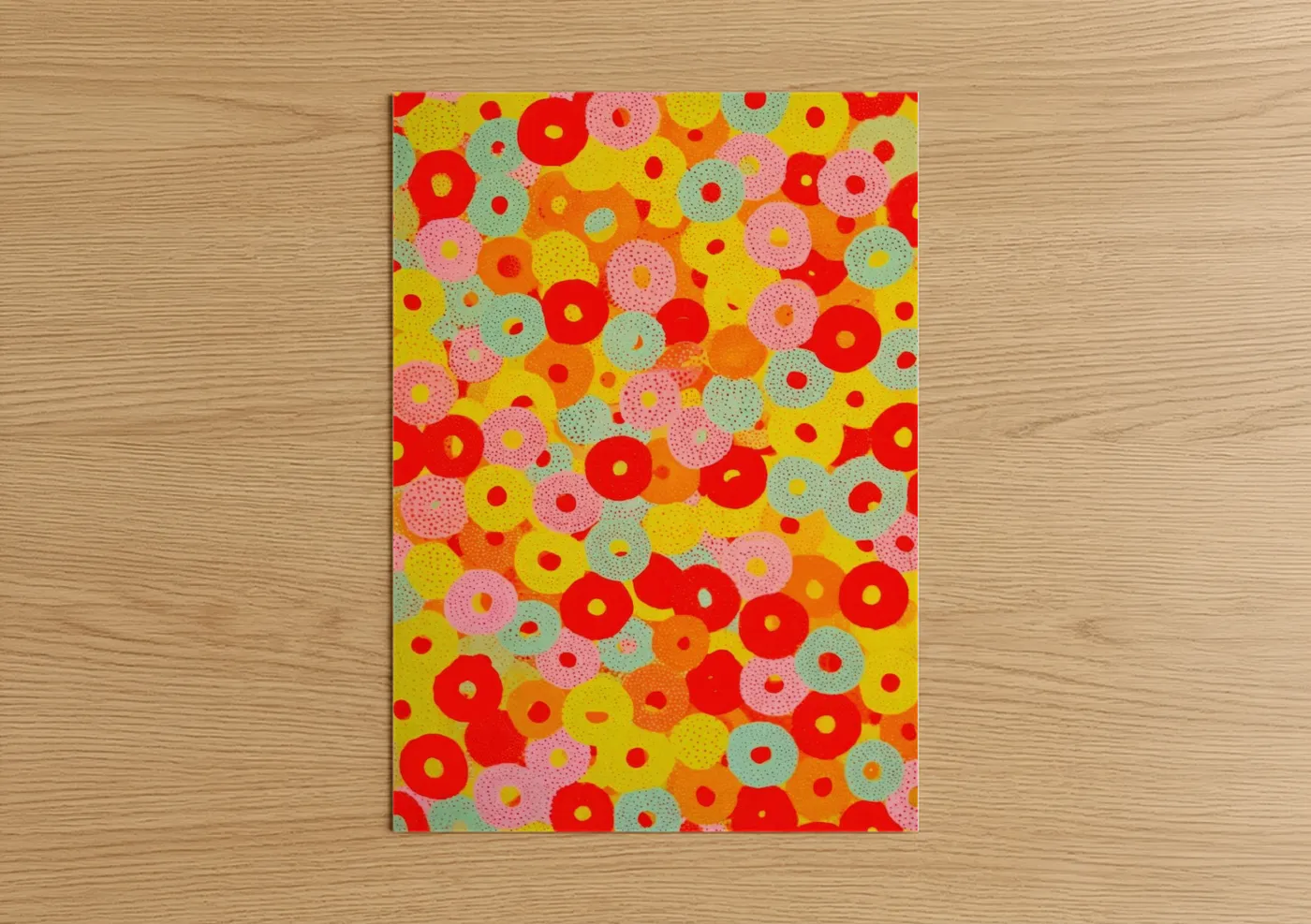 Colorful Abstract Pasta Pattern Wall Art