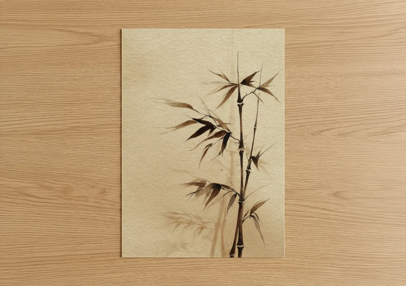 Bamboo Plant Art Print Minimalist Wall Art