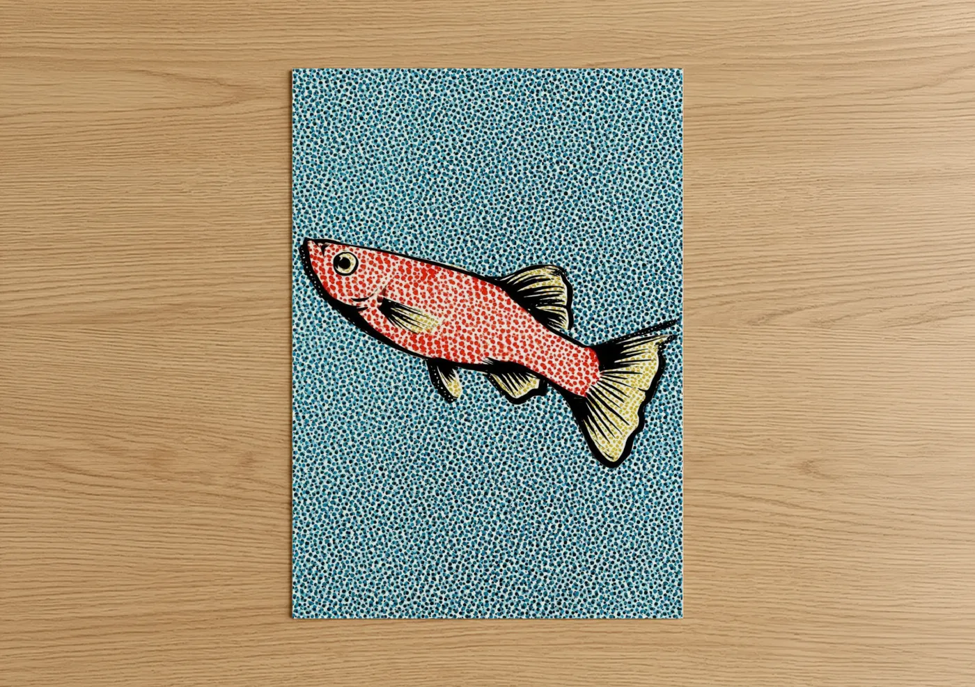 Crimson Zebrafish Abstract Art Wall Art