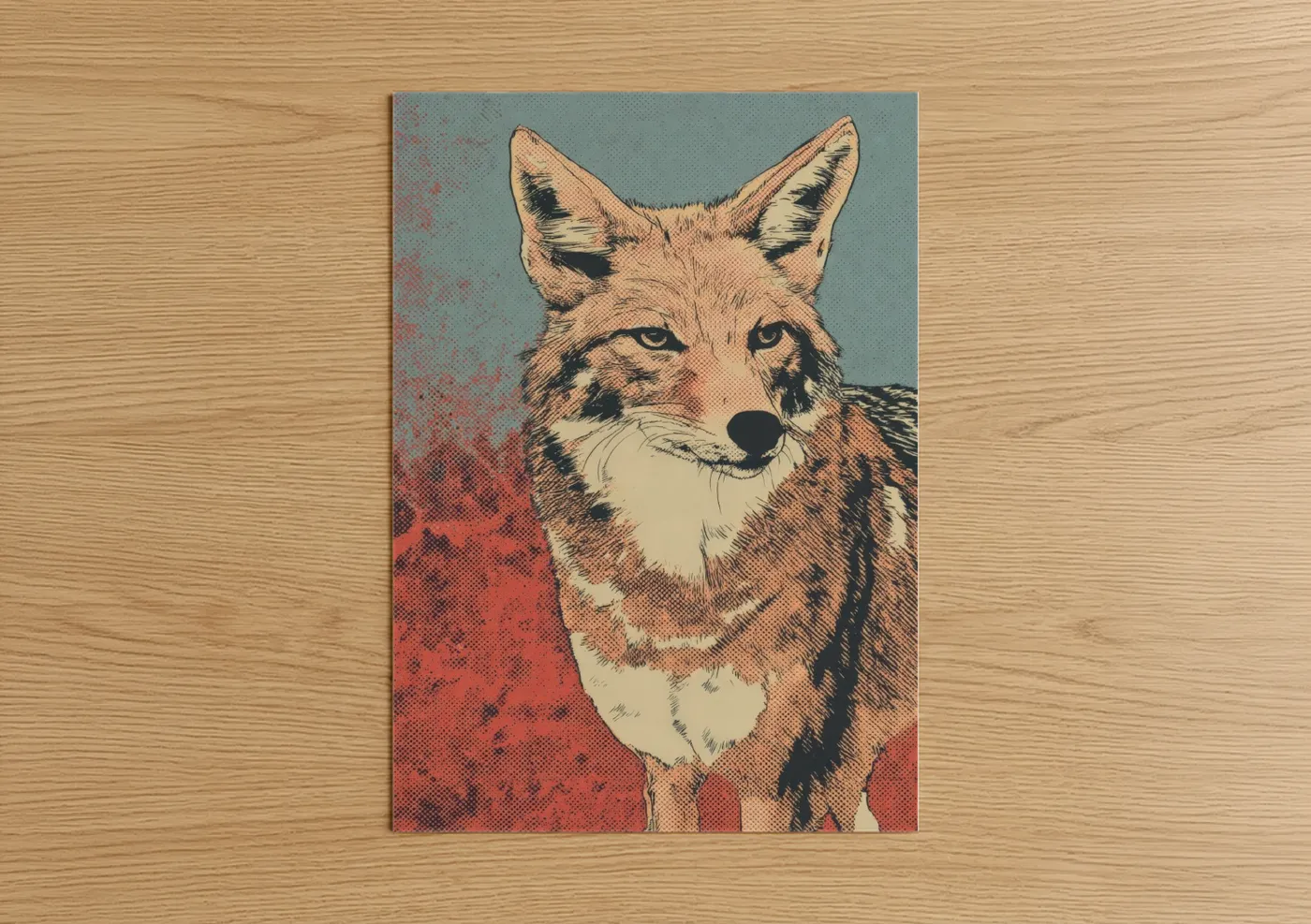Desert Coyote Pop Art Portrait Wall Art