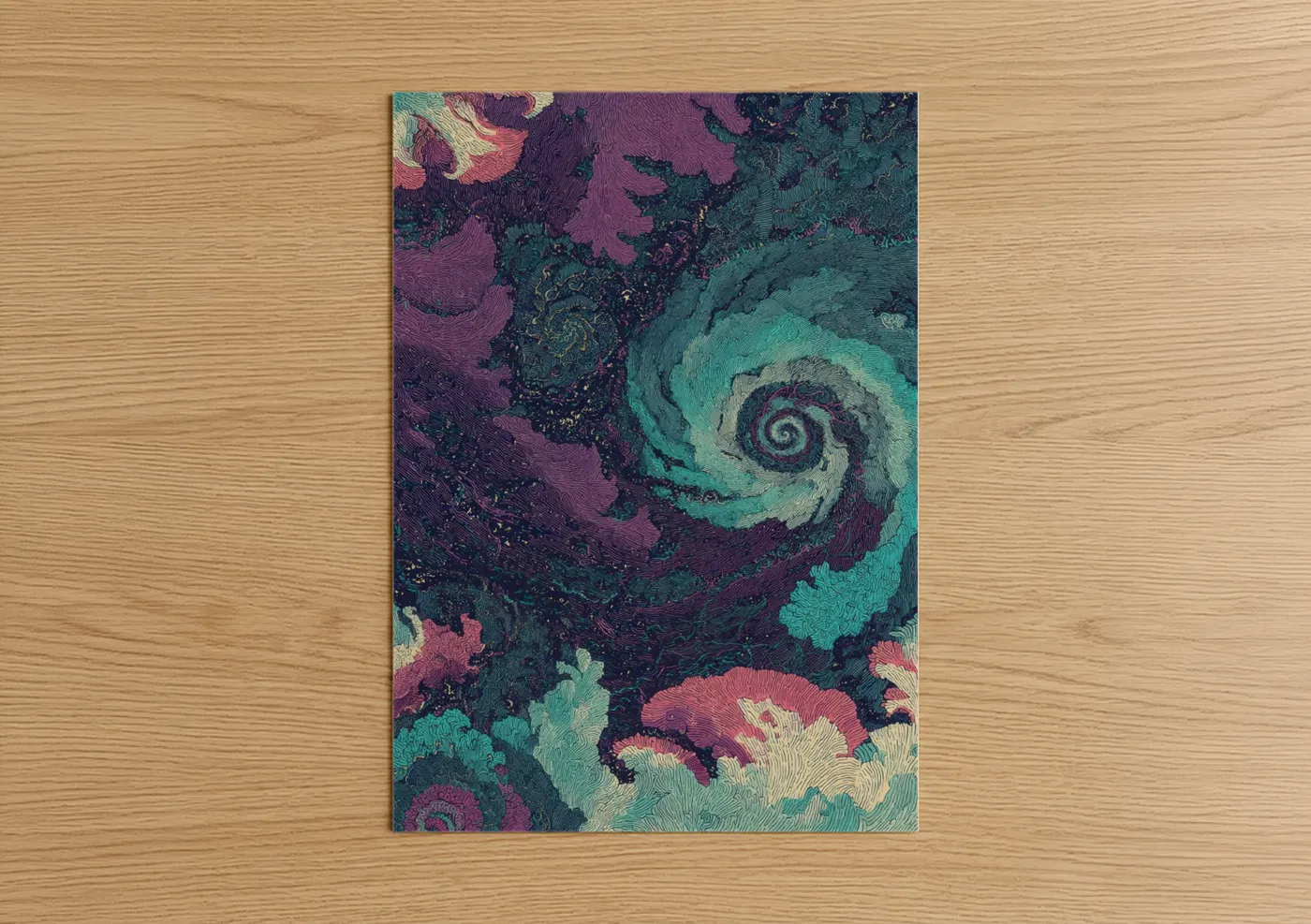 Cosmic Swirl Night Sky Illustration Wall Art