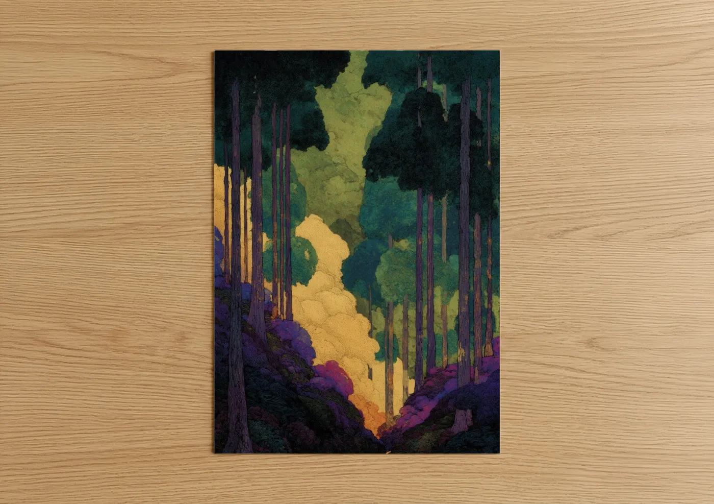 Glowing Dreamscape Forest Fantasy Wall Art