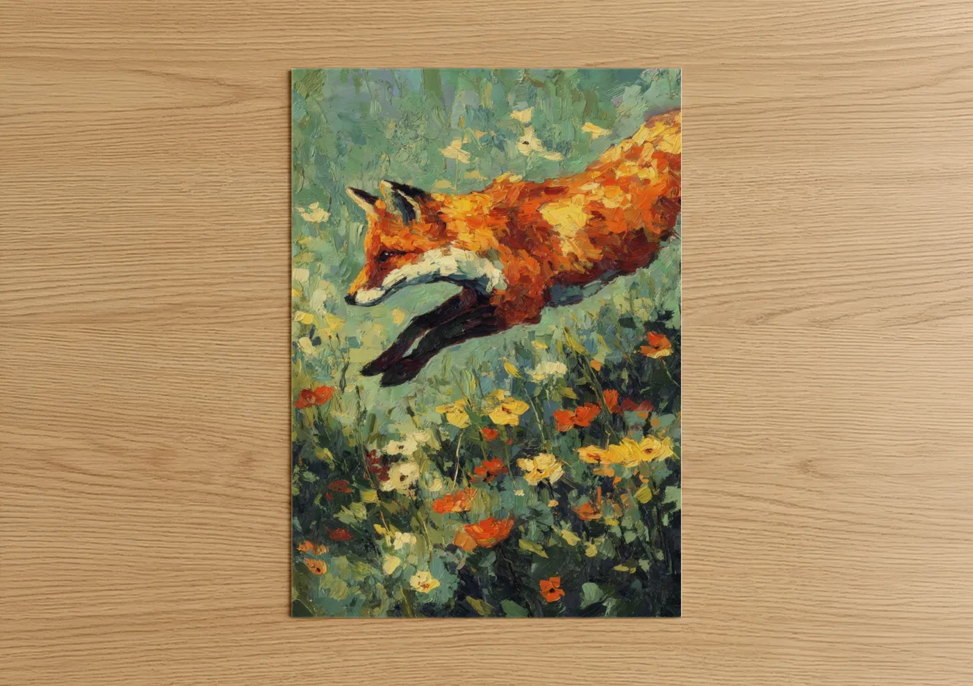 Leaping Fox Wildflower Meadow Wall Art