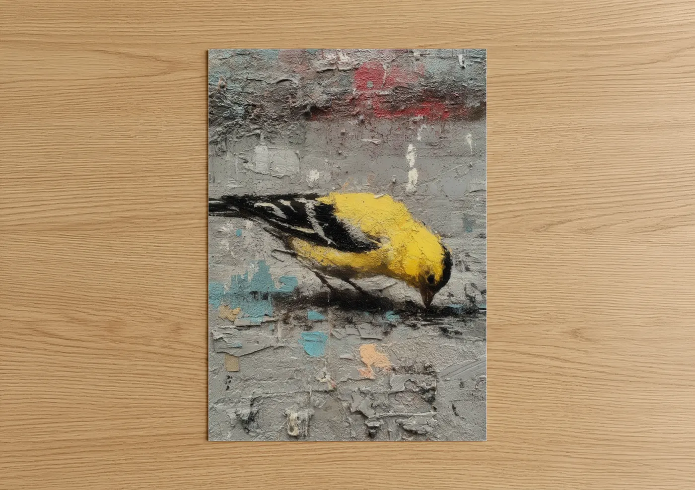 Yellow Finch Street Art Urban Wall Art