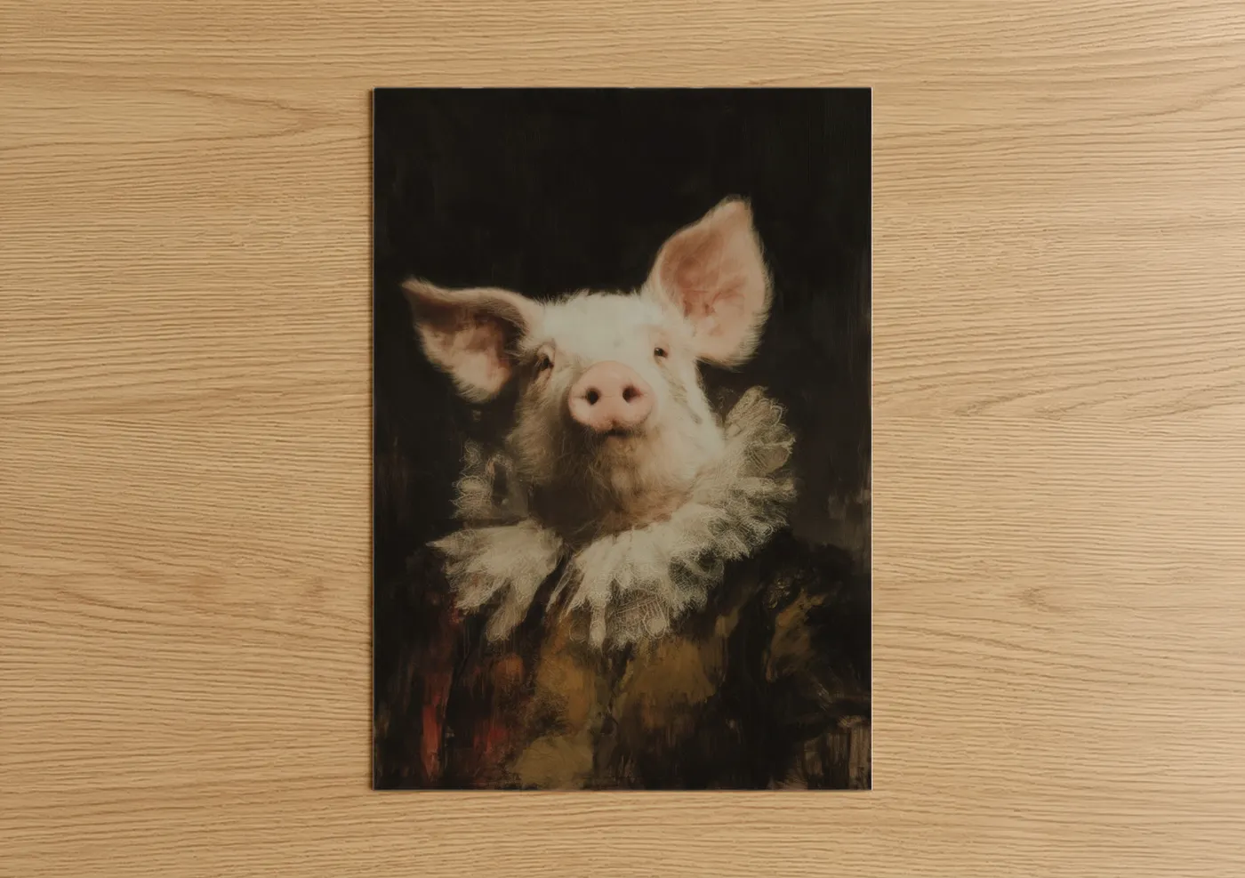 Renaissance Pig Portrait Classical Wall Art