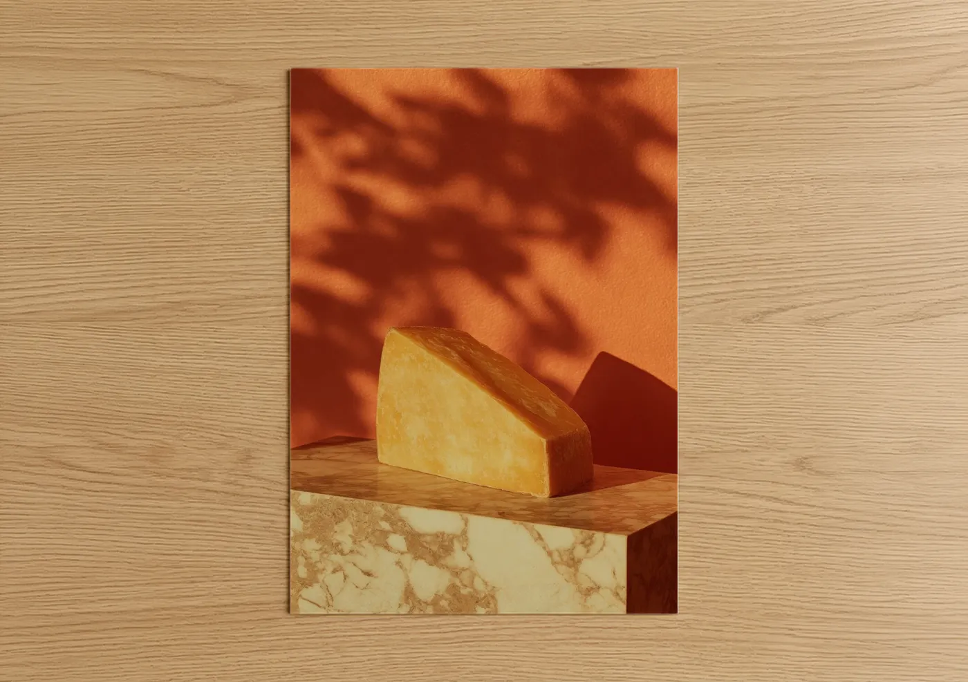 Golden Cheese Block Modern Still Life Wall Art