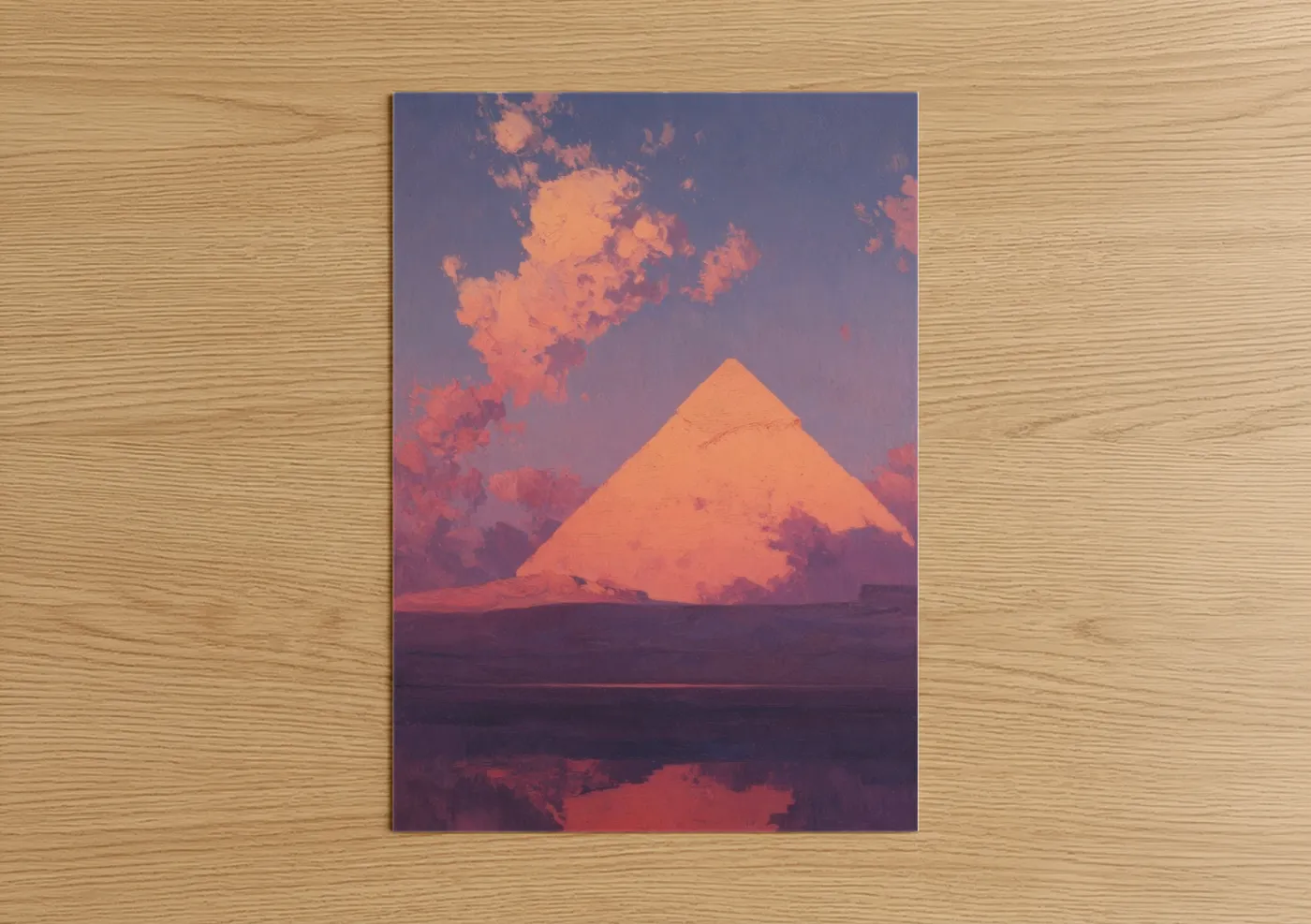 Great Pyramid Giza Sunset Reflection Wall Art
