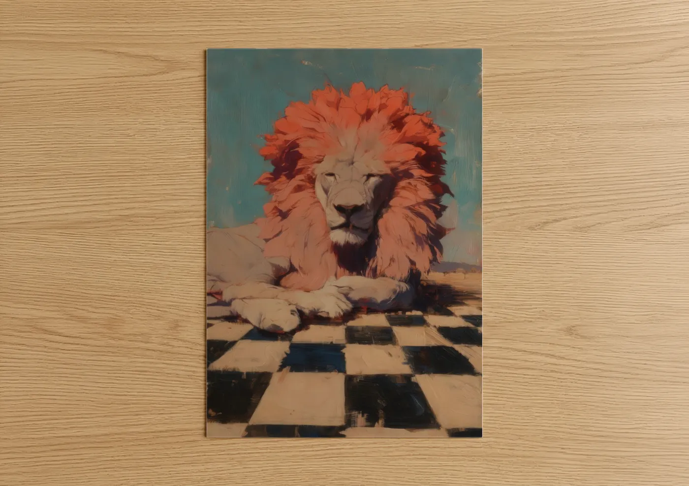 Regal Lion Portrait Contemporary Wall Art