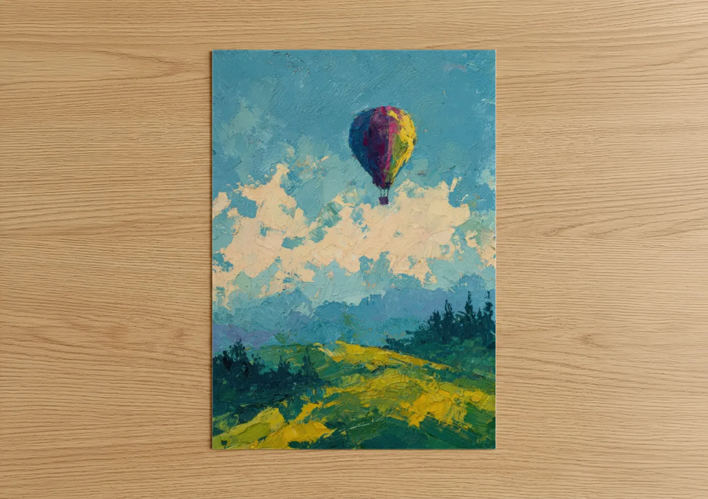 Colorful Hot Air Balloon Painting Wall Art