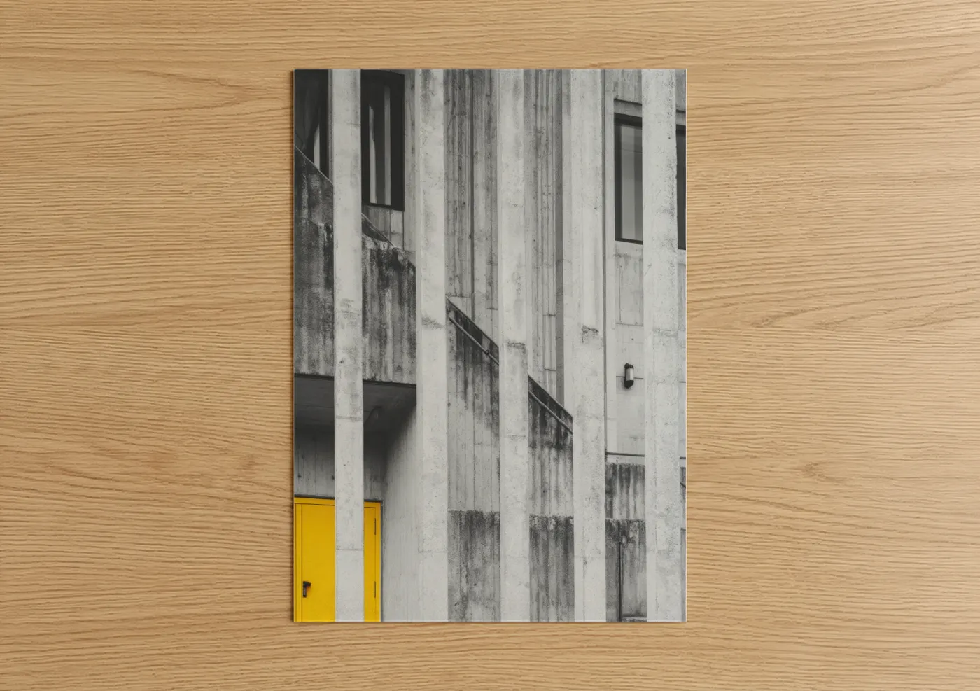 Weathered Brutalist Architecture Black White Wall Art