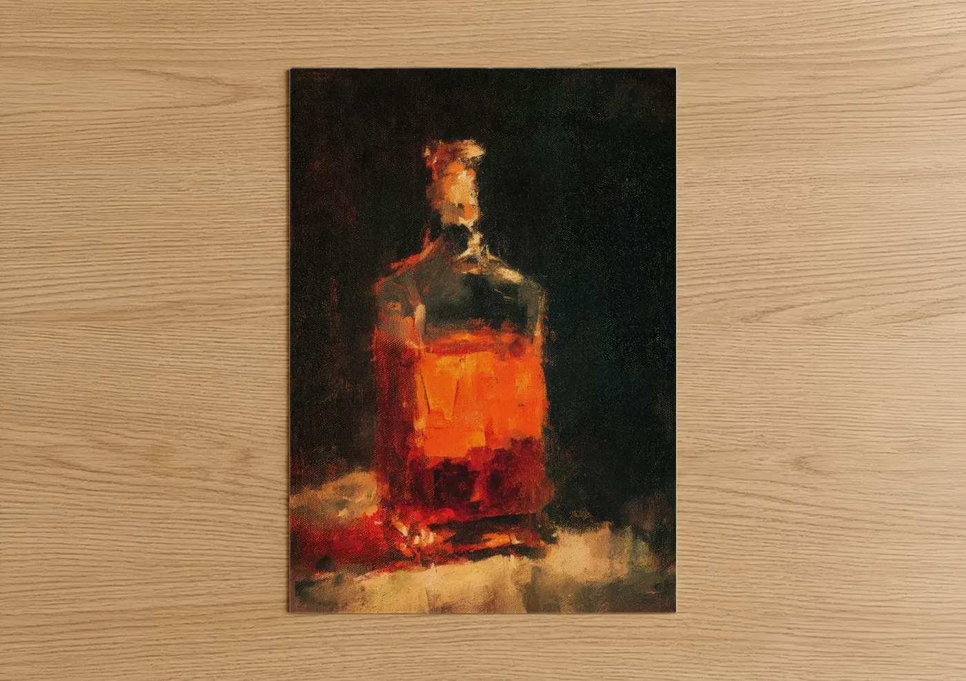 Glowing Whiskey Bottle Fine Wall Art