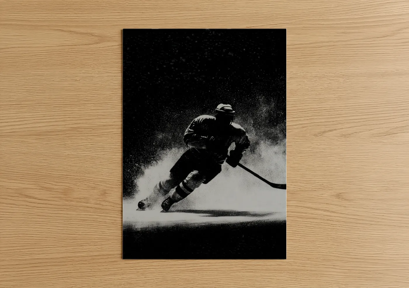 Dynamic Ice Hockey Player Snow Action Wall Art