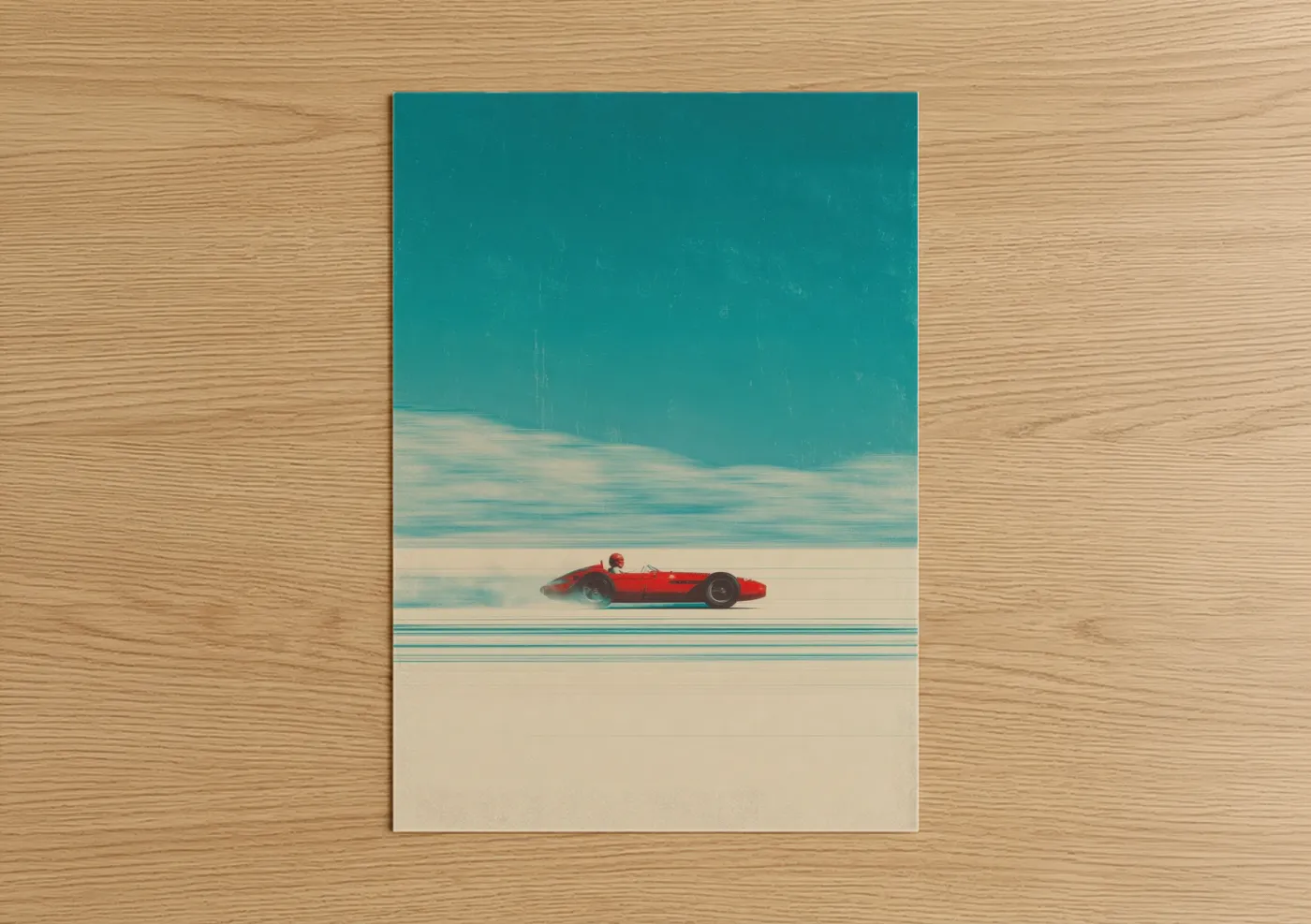Vintage Race Car Boy Retro Adventure Wall Art