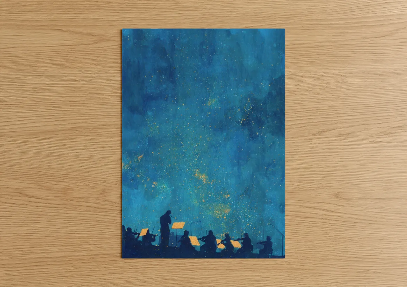 Classical Orchestra Starry Night Music Wall Art