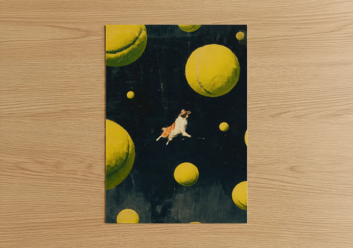 Cosmic Shepherd Dog Yellow Moons Wall Art