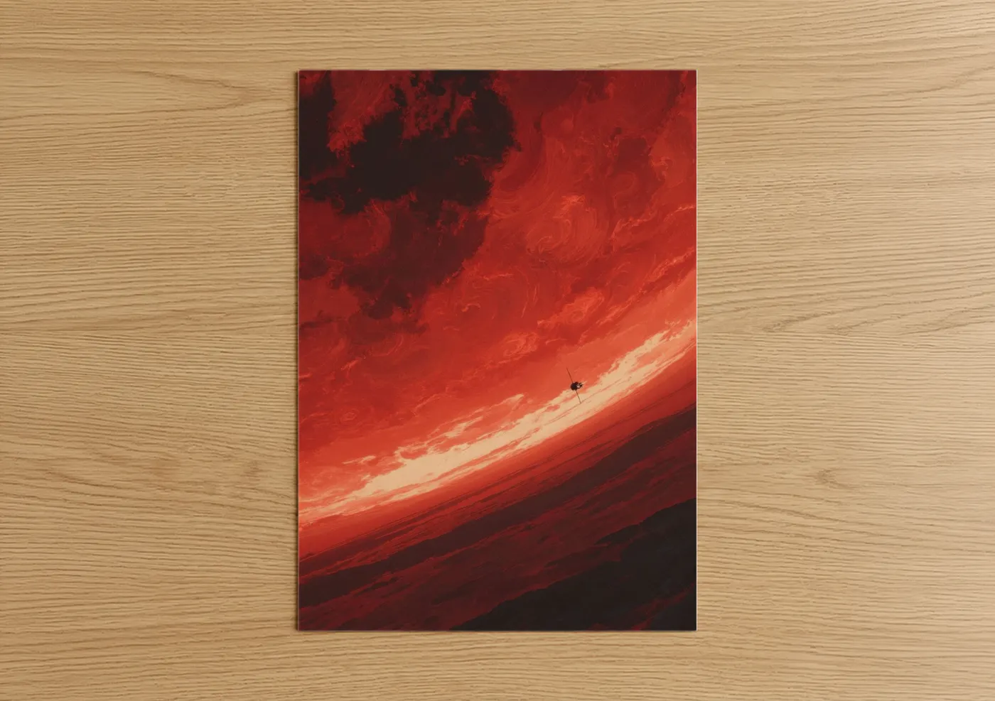 Satellite Red Space Dramatic Sky Wall Art