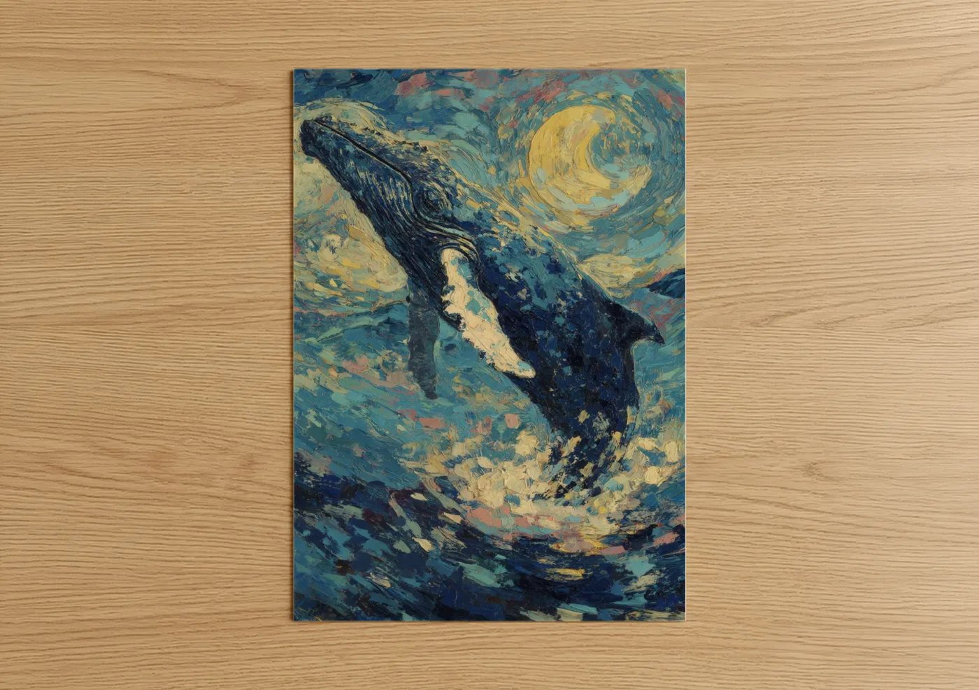 Sperm Whale Starry Night Ocean Wall Art
